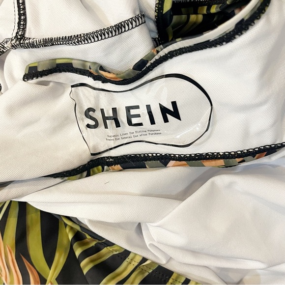 NWOT Shein Multicolored Tropical Safari One Piece Swim Suit - Picture 9 of 11